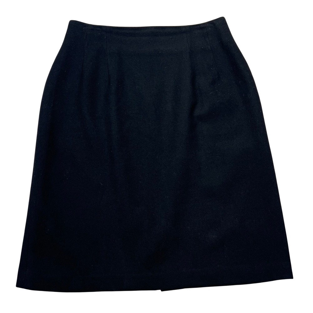 Sag Harbor Pencil Skirt VTG Womens 10 (Modern 6/8) Black 100% Wool High Waist